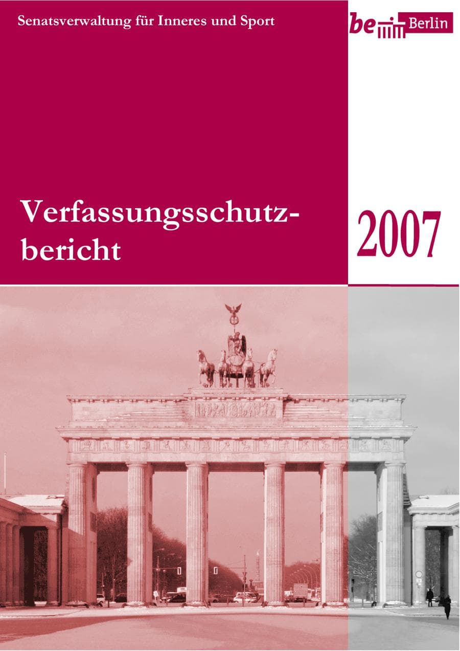 Seite 1 des Verfassungsschutzbericht 2007 Berlin