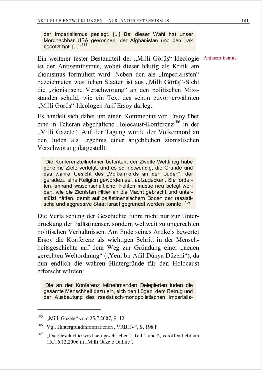 Seite 114 des Verfassungsschutzbericht 2007 Berlin