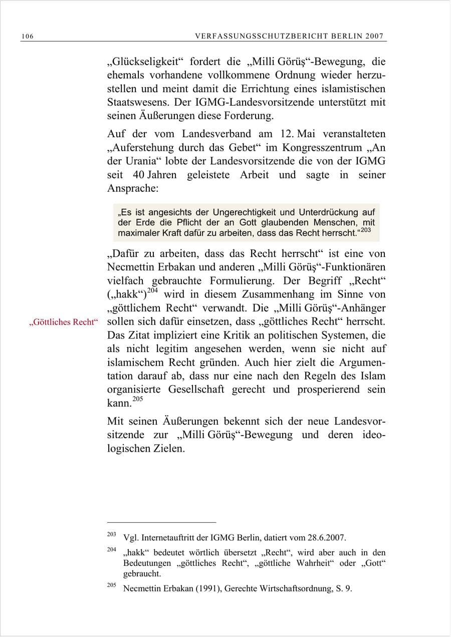 Seite 119 des Verfassungsschutzbericht 2007 Berlin