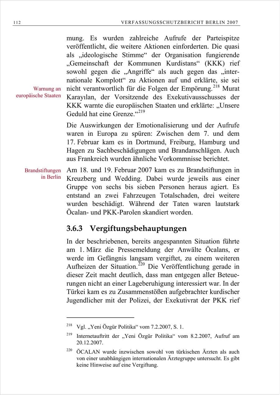 Seite 125 des Verfassungsschutzbericht 2007 Berlin
