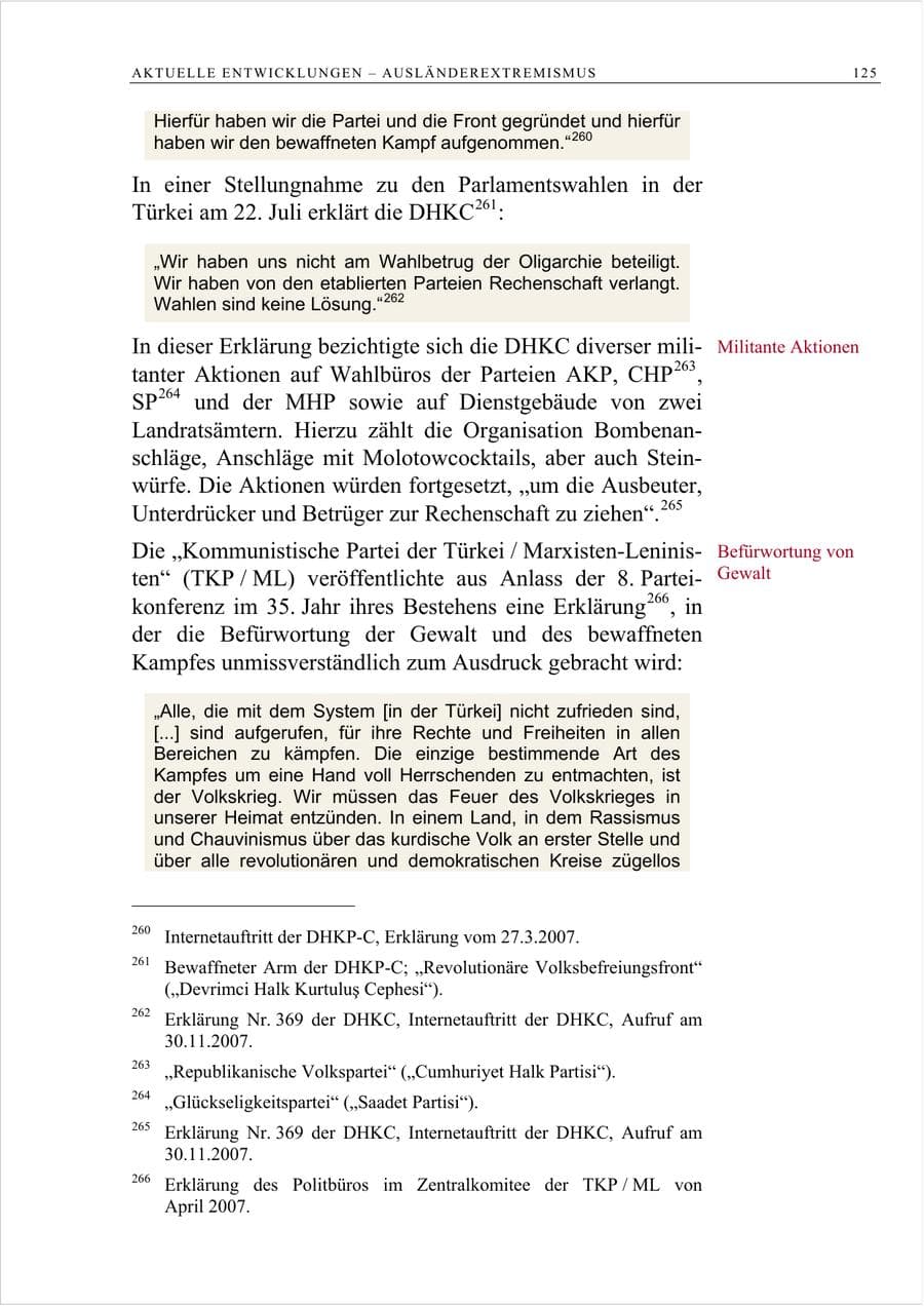 Seite 138 des Verfassungsschutzbericht 2007 Berlin