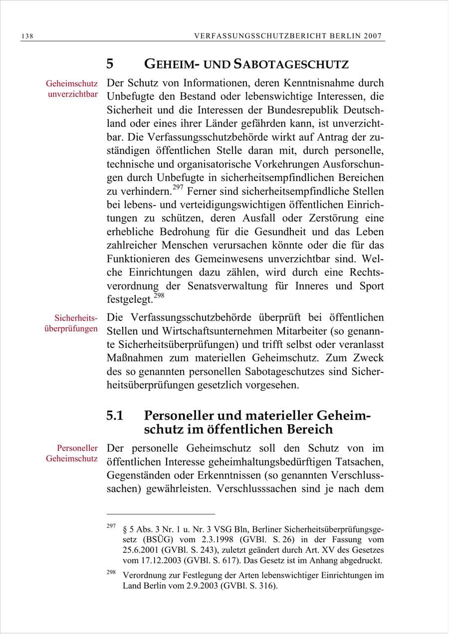 Seite 151 des Verfassungsschutzbericht 2007 Berlin
