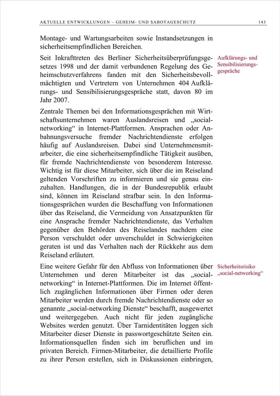 Seite 156 des Verfassungsschutzbericht 2007 Berlin