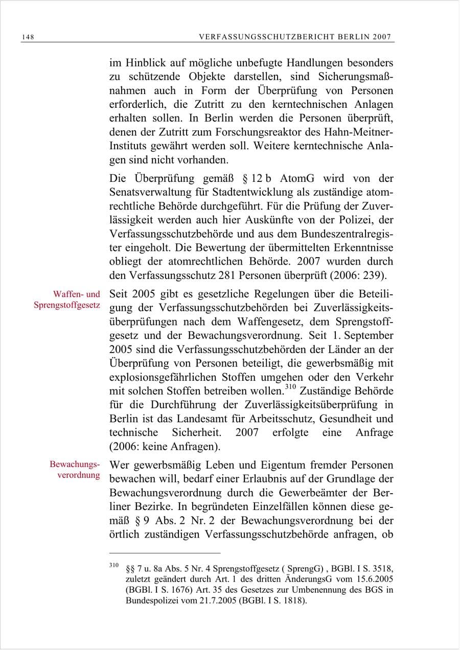 Seite 161 des Verfassungsschutzbericht 2007 Berlin