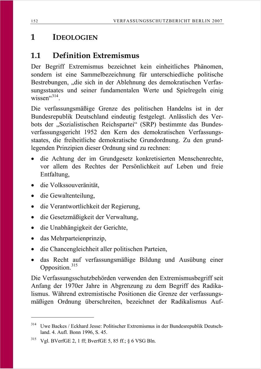 Seite 165 des Verfassungsschutzbericht 2007 Berlin