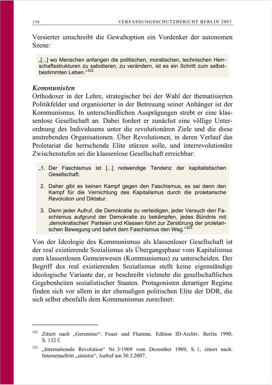 Seite 169 des Verfassungsschutzbericht 2007 Berlin