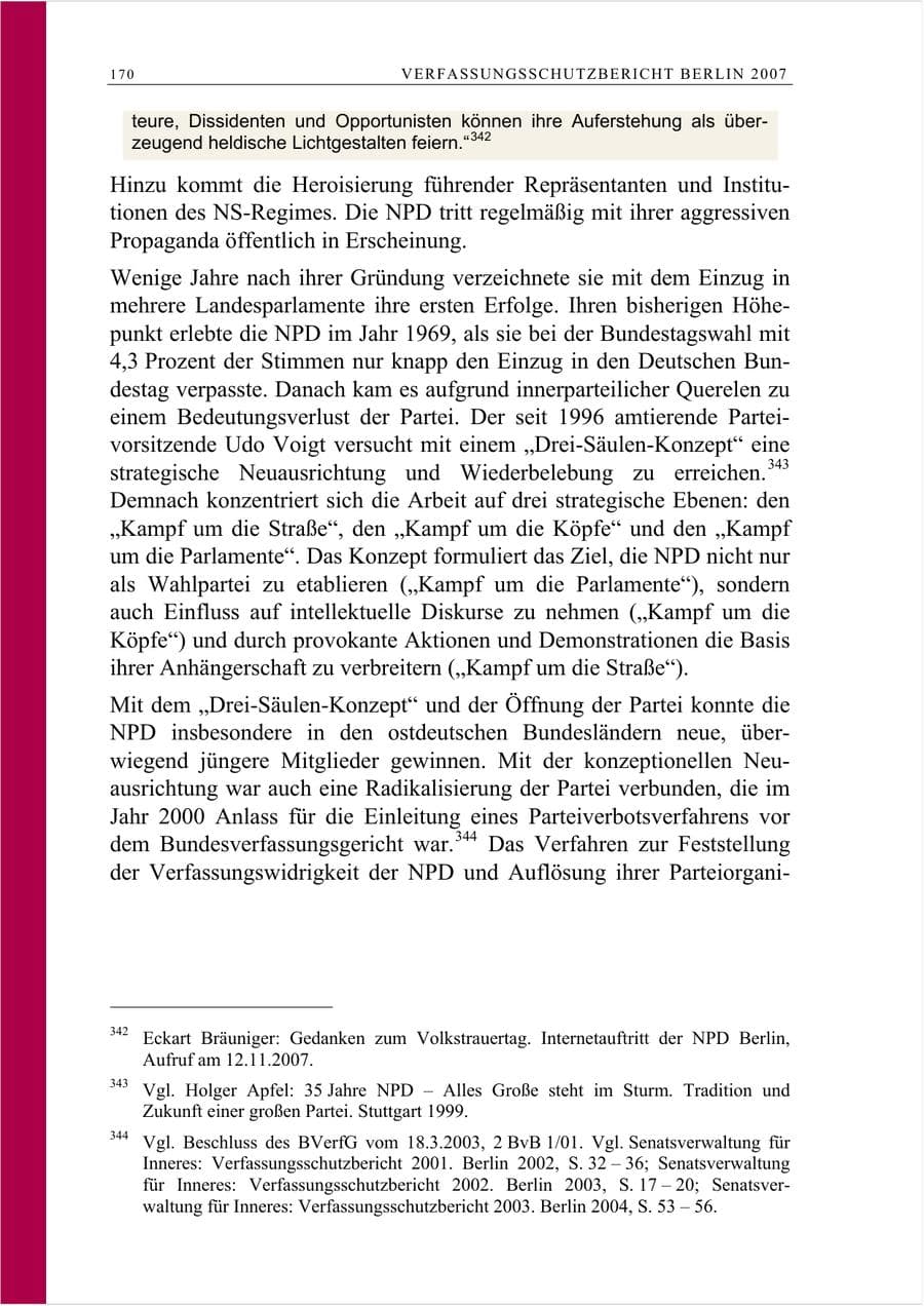 Seite 183 des Verfassungsschutzbericht 2007 Berlin