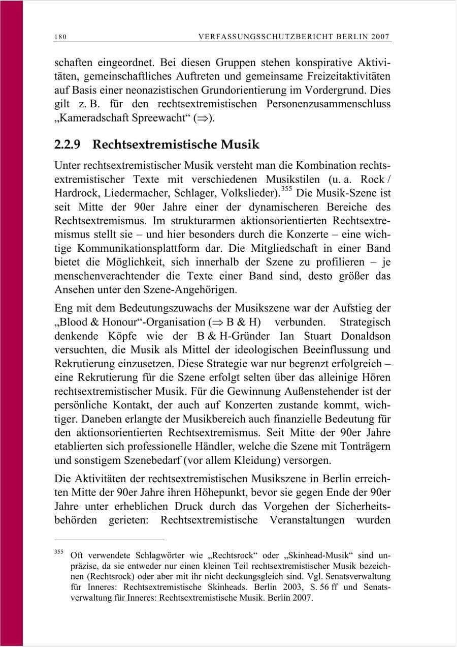 Seite 193 des Verfassungsschutzbericht 2007 Berlin