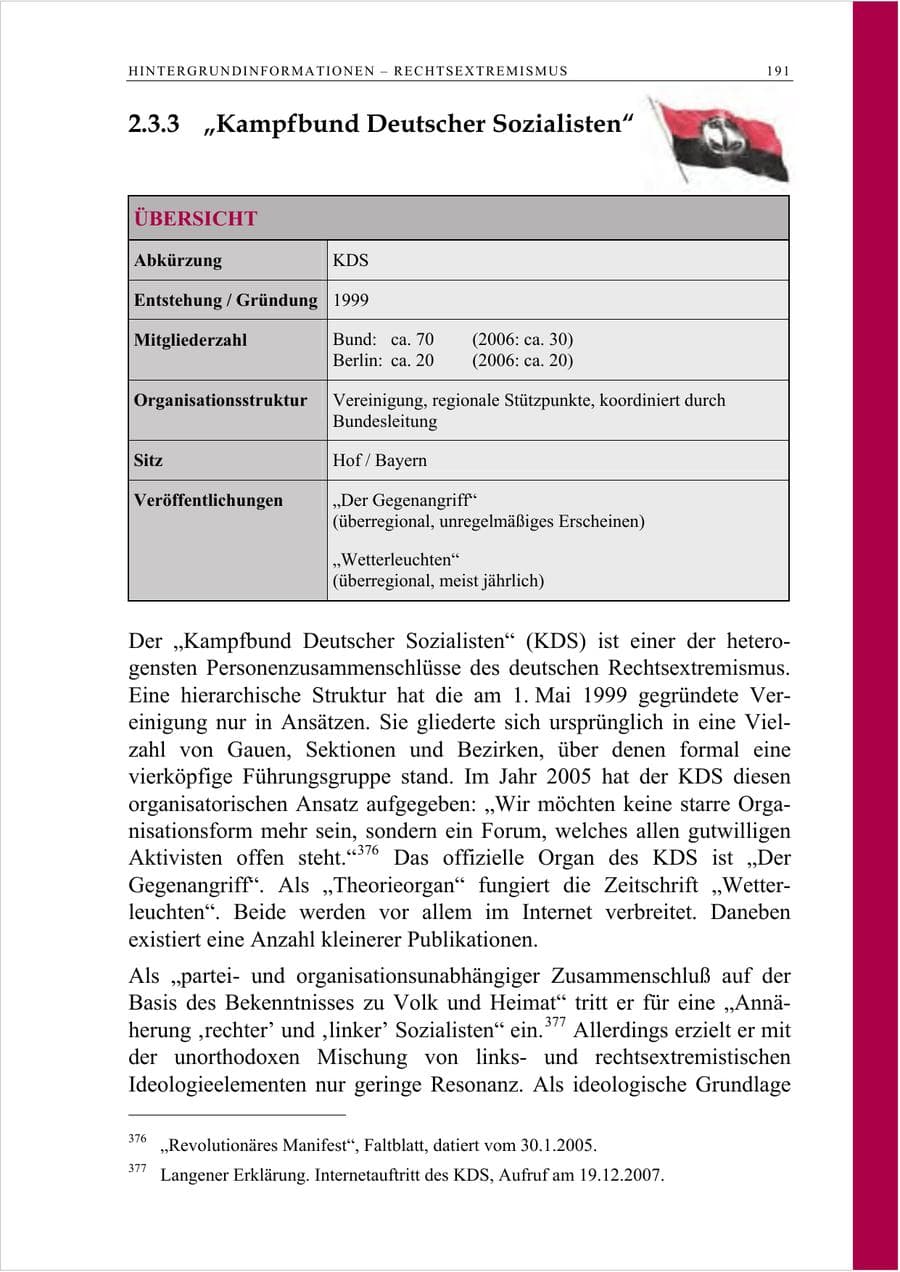 Seite 204 des Verfassungsschutzbericht 2007 Berlin