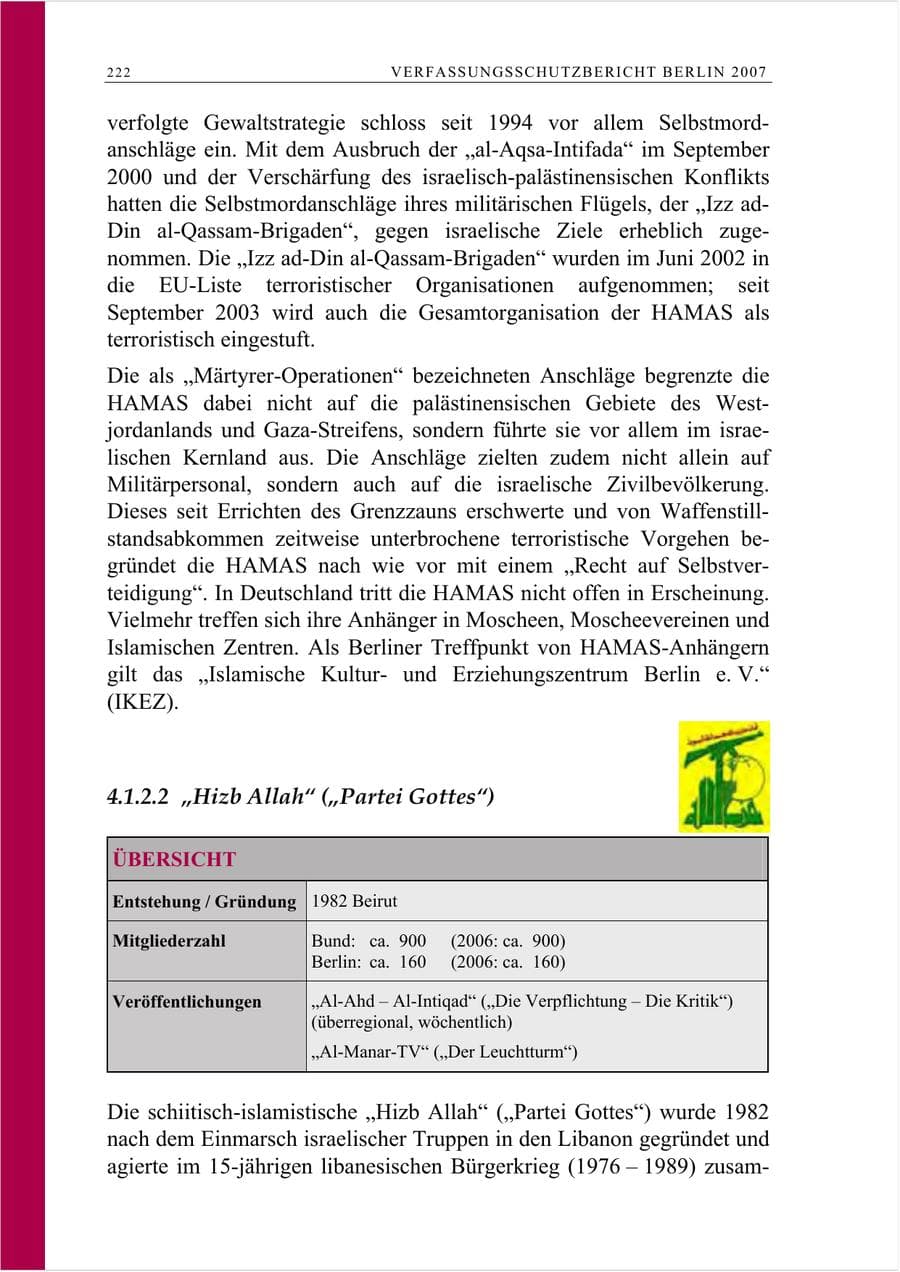 Seite 235 des Verfassungsschutzbericht 2007 Berlin