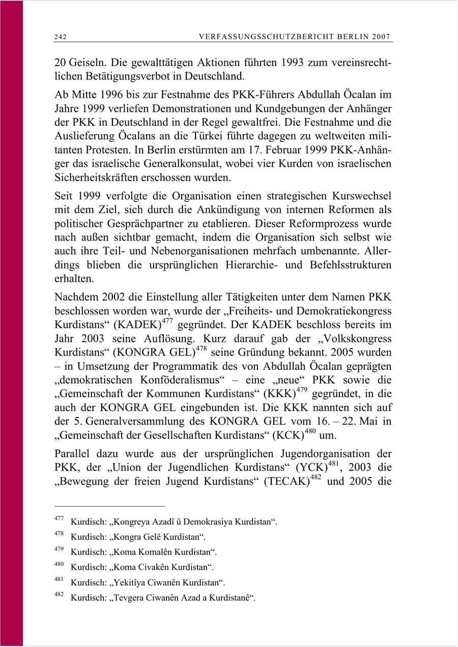 Seite 255 des Verfassungsschutzbericht 2007 Berlin