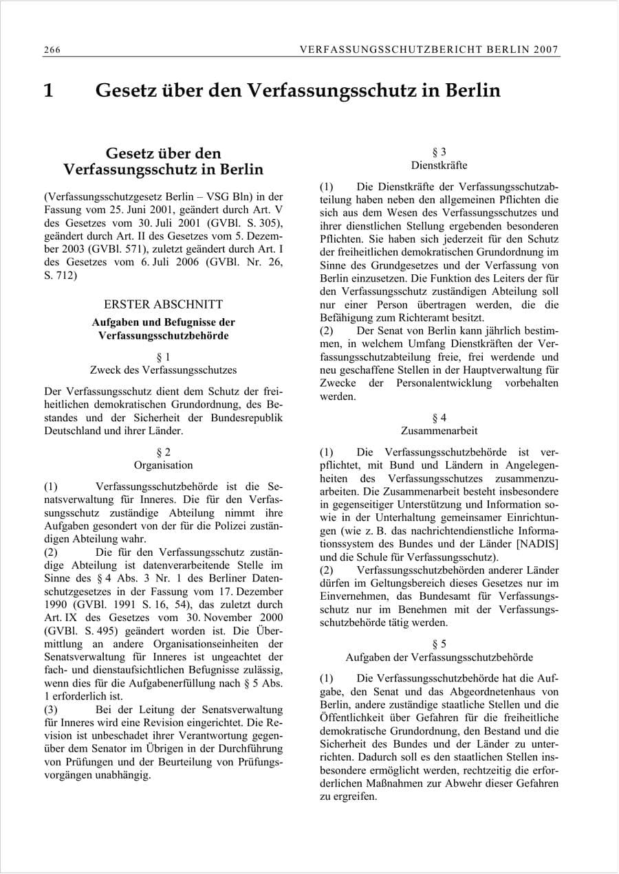 Seite 279 des Verfassungsschutzbericht 2007 Berlin