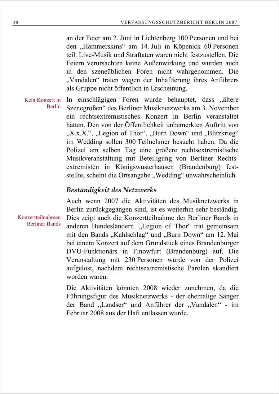 Seite 43 des Verfassungsschutzbericht 2007 Berlin