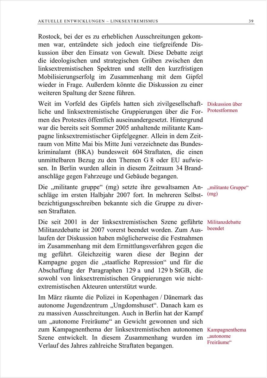 Seite 52 des Verfassungsschutzbericht 2007 Berlin
