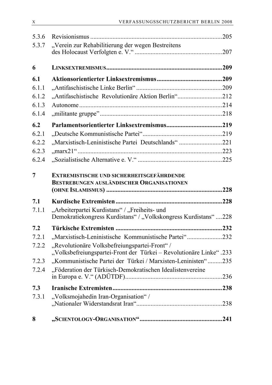 Seite 11 des Verfassungsschutzbericht 2008 Berlin