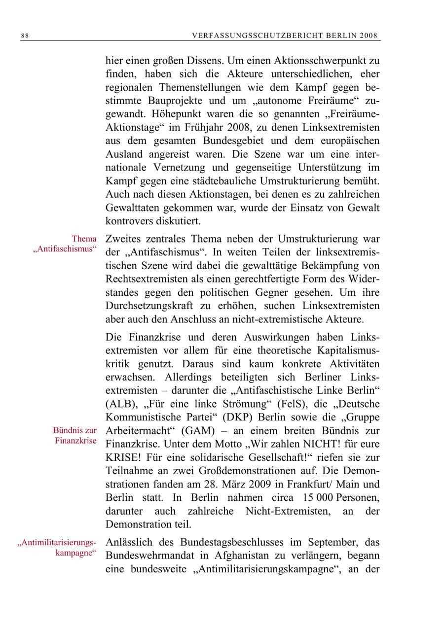 Seite 101 des Verfassungsschutzbericht 2008 Berlin