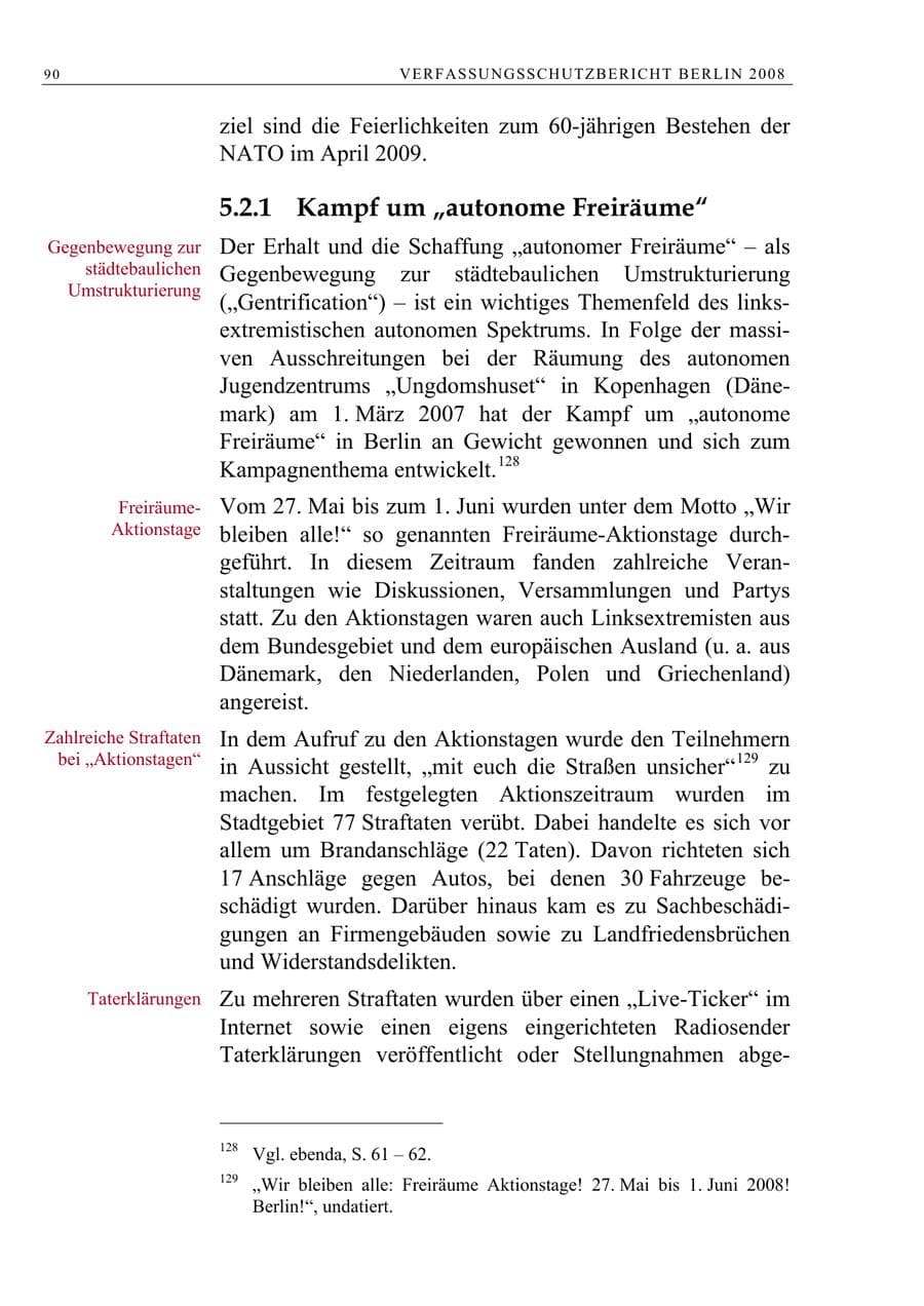 Seite 103 des Verfassungsschutzbericht 2008 Berlin