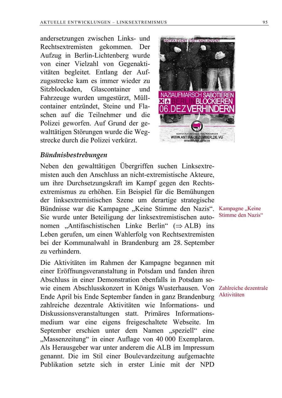 Seite 108 des Verfassungsschutzbericht 2008 Berlin