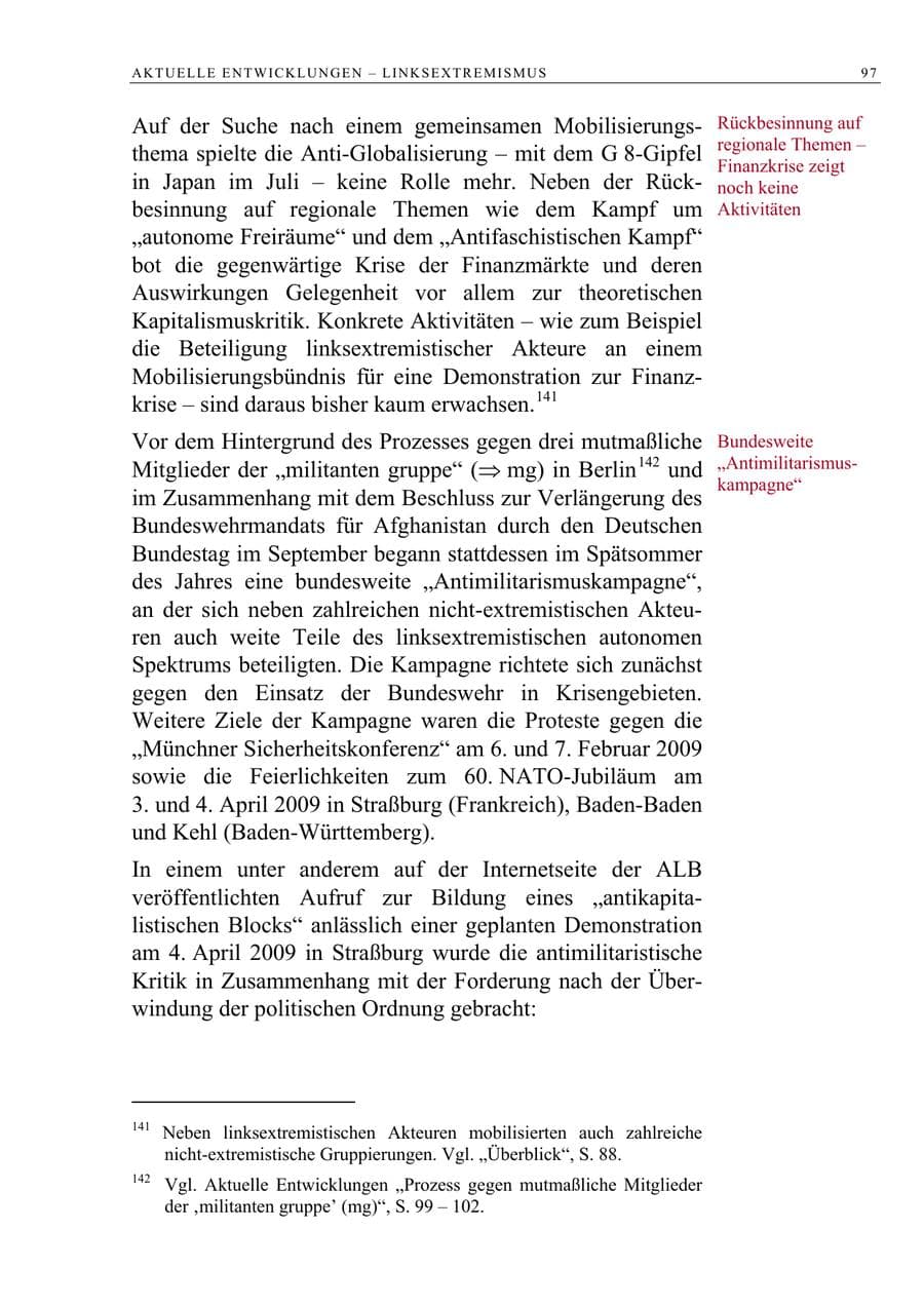 Seite 110 des Verfassungsschutzbericht 2008 Berlin