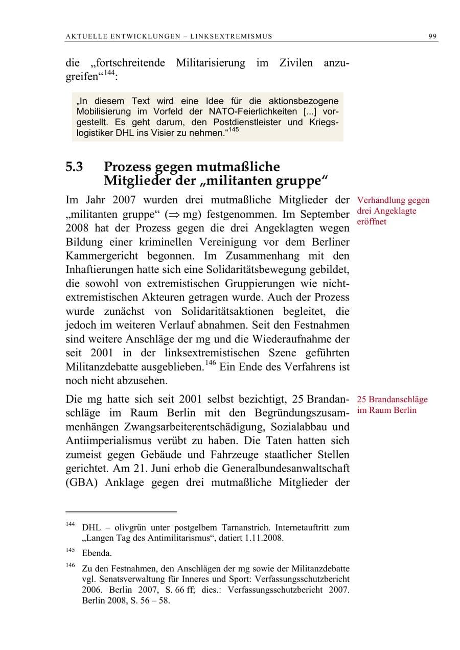 Seite 112 des Verfassungsschutzbericht 2008 Berlin