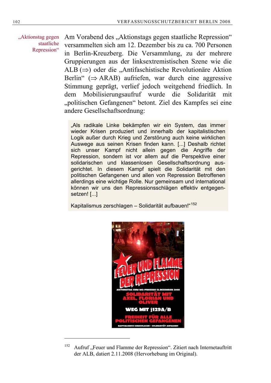 Seite 115 des Verfassungsschutzbericht 2008 Berlin