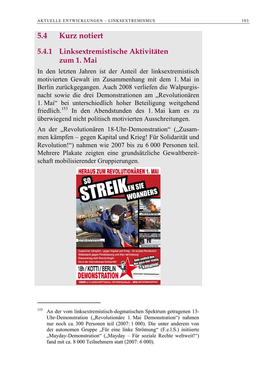Seite 116 des Verfassungsschutzbericht 2008 Berlin