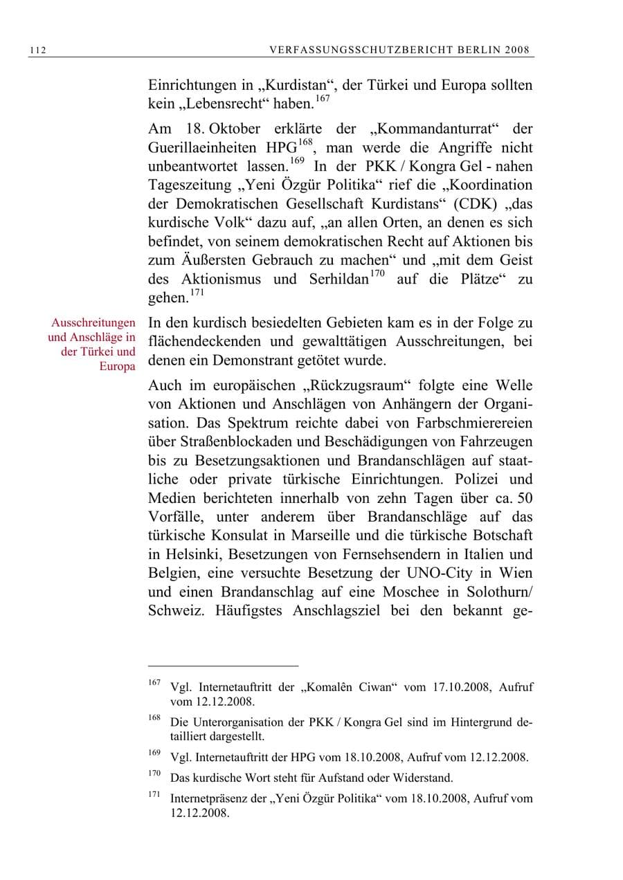 Seite 125 des Verfassungsschutzbericht 2008 Berlin