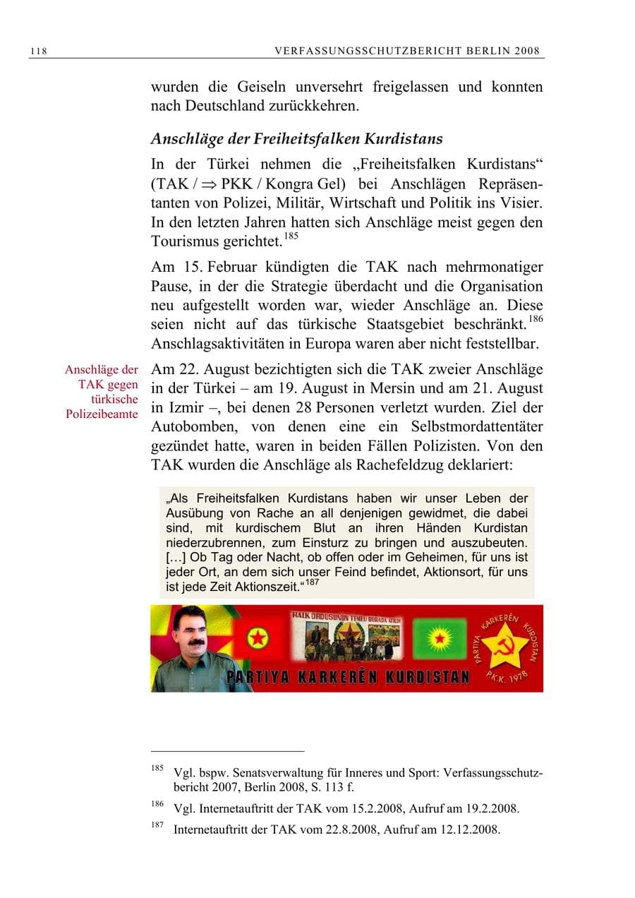 Seite 131 des Verfassungsschutzbericht 2008 Berlin