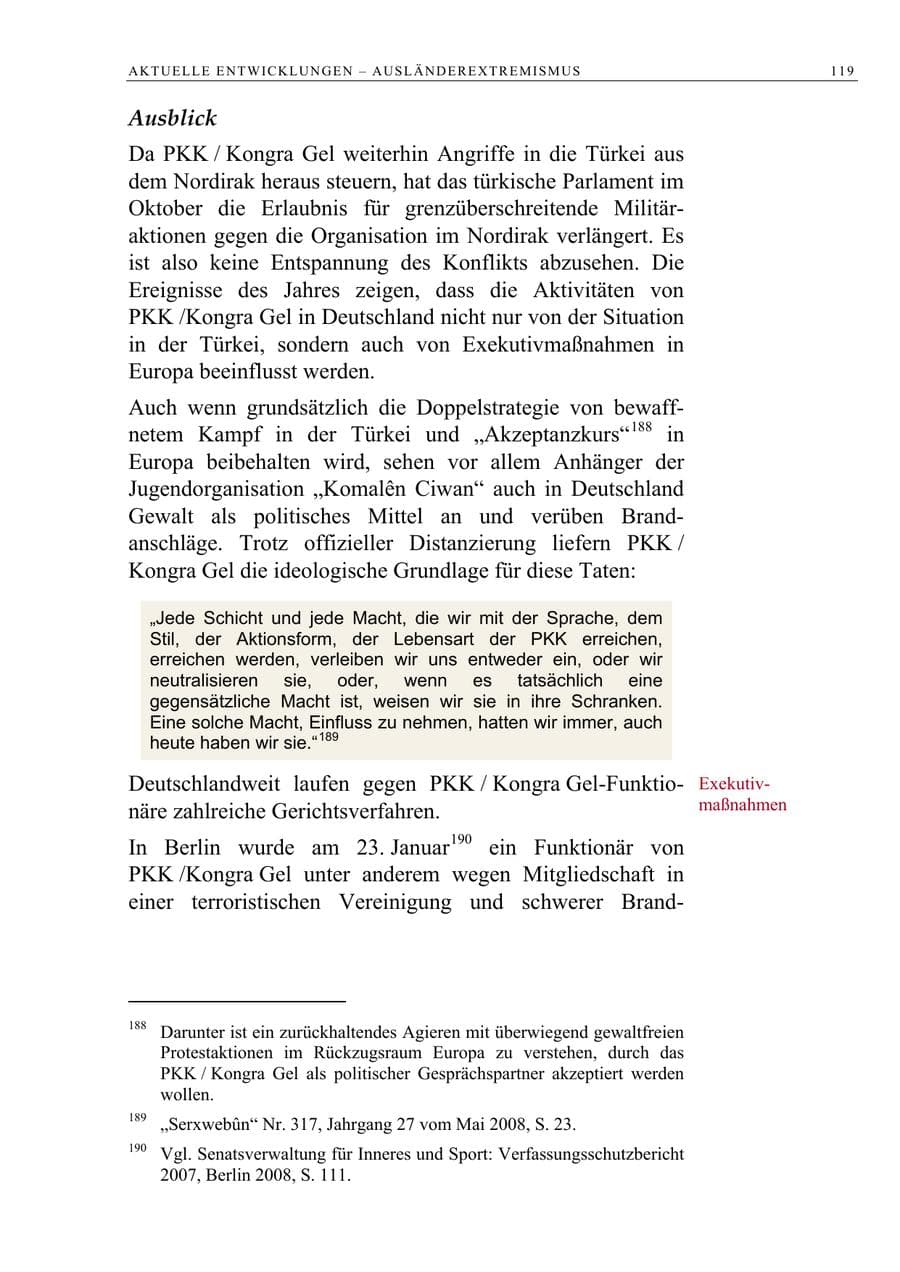 Seite 132 des Verfassungsschutzbericht 2008 Berlin