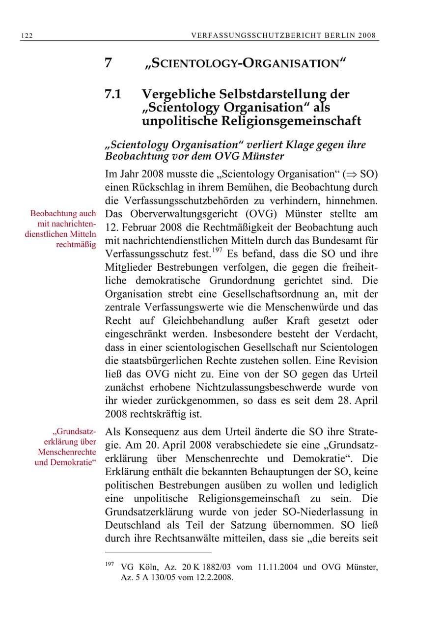 Seite 135 des Verfassungsschutzbericht 2008 Berlin