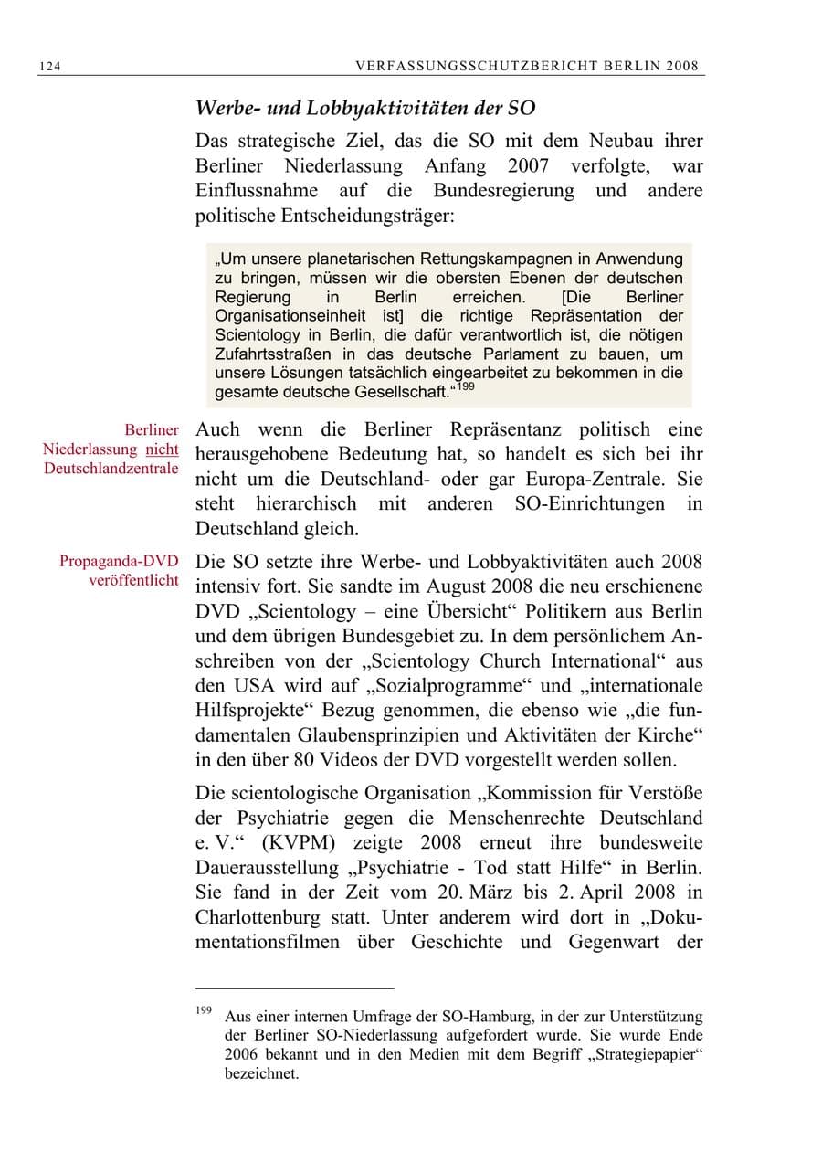 Seite 137 des Verfassungsschutzbericht 2008 Berlin