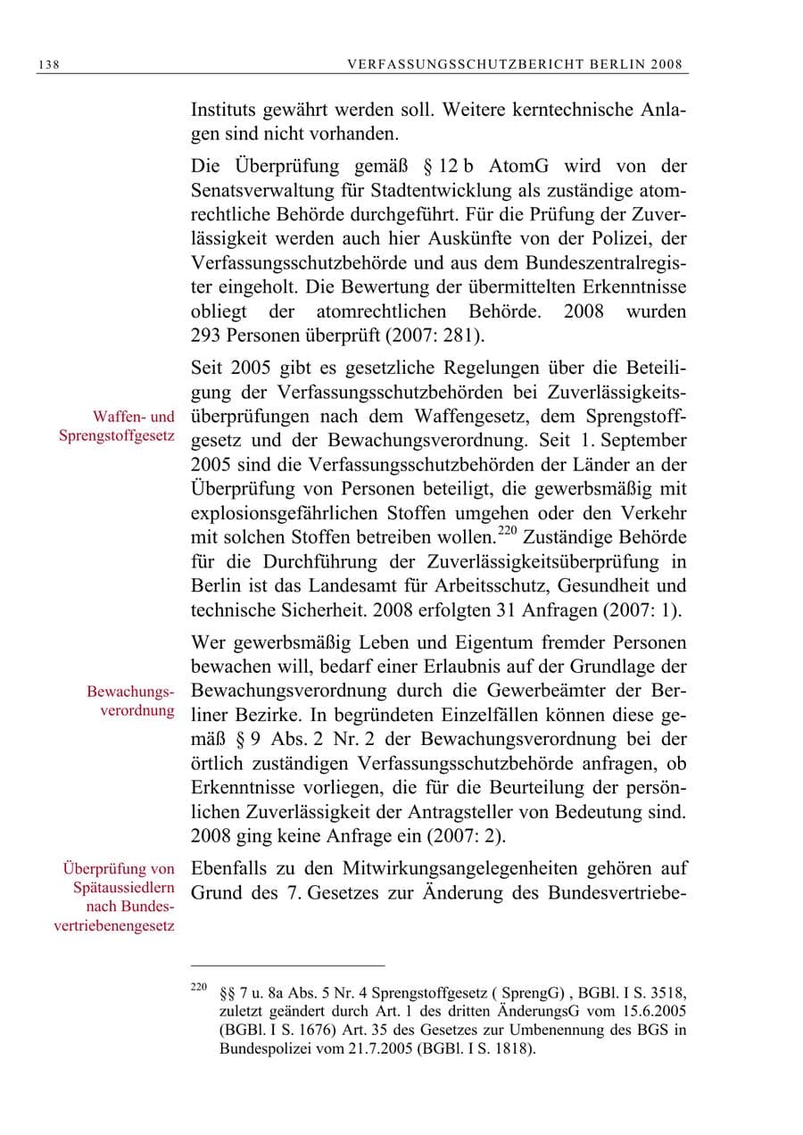 Seite 151 des Verfassungsschutzbericht 2008 Berlin