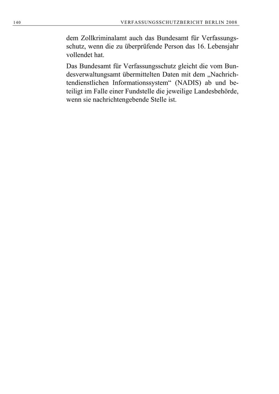 Seite 153 des Verfassungsschutzbericht 2008 Berlin