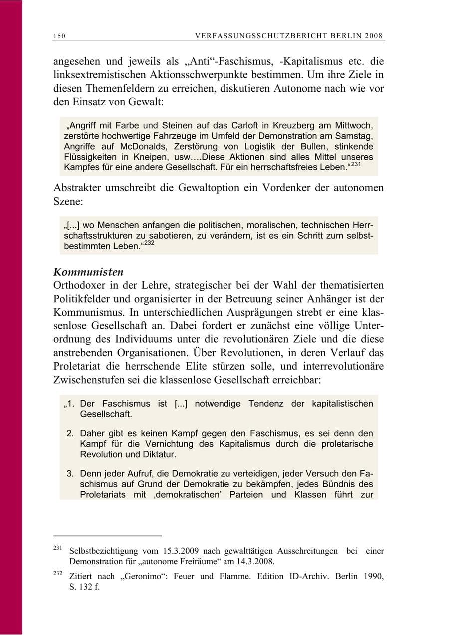 Seite 163 des Verfassungsschutzbericht 2008 Berlin