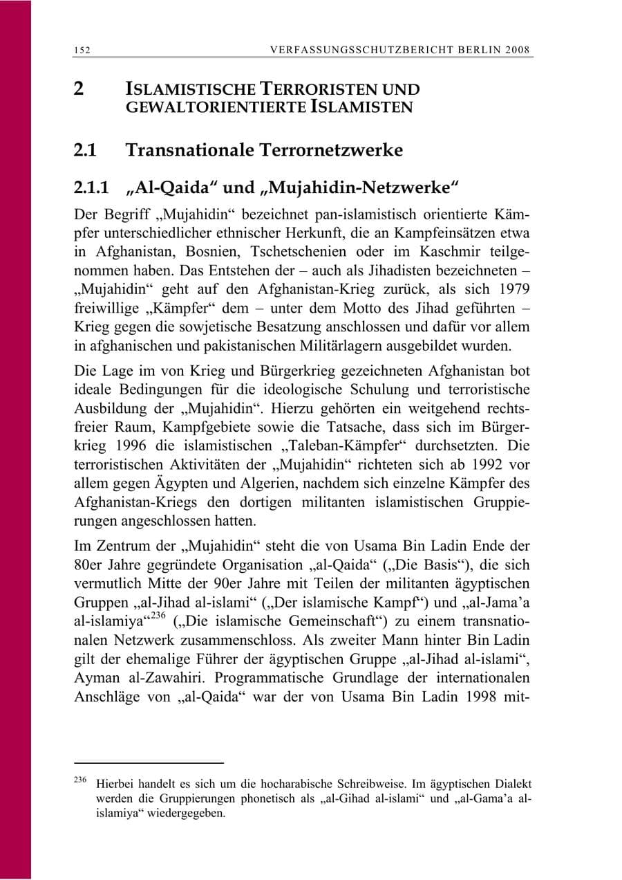 Seite 165 des Verfassungsschutzbericht 2008 Berlin