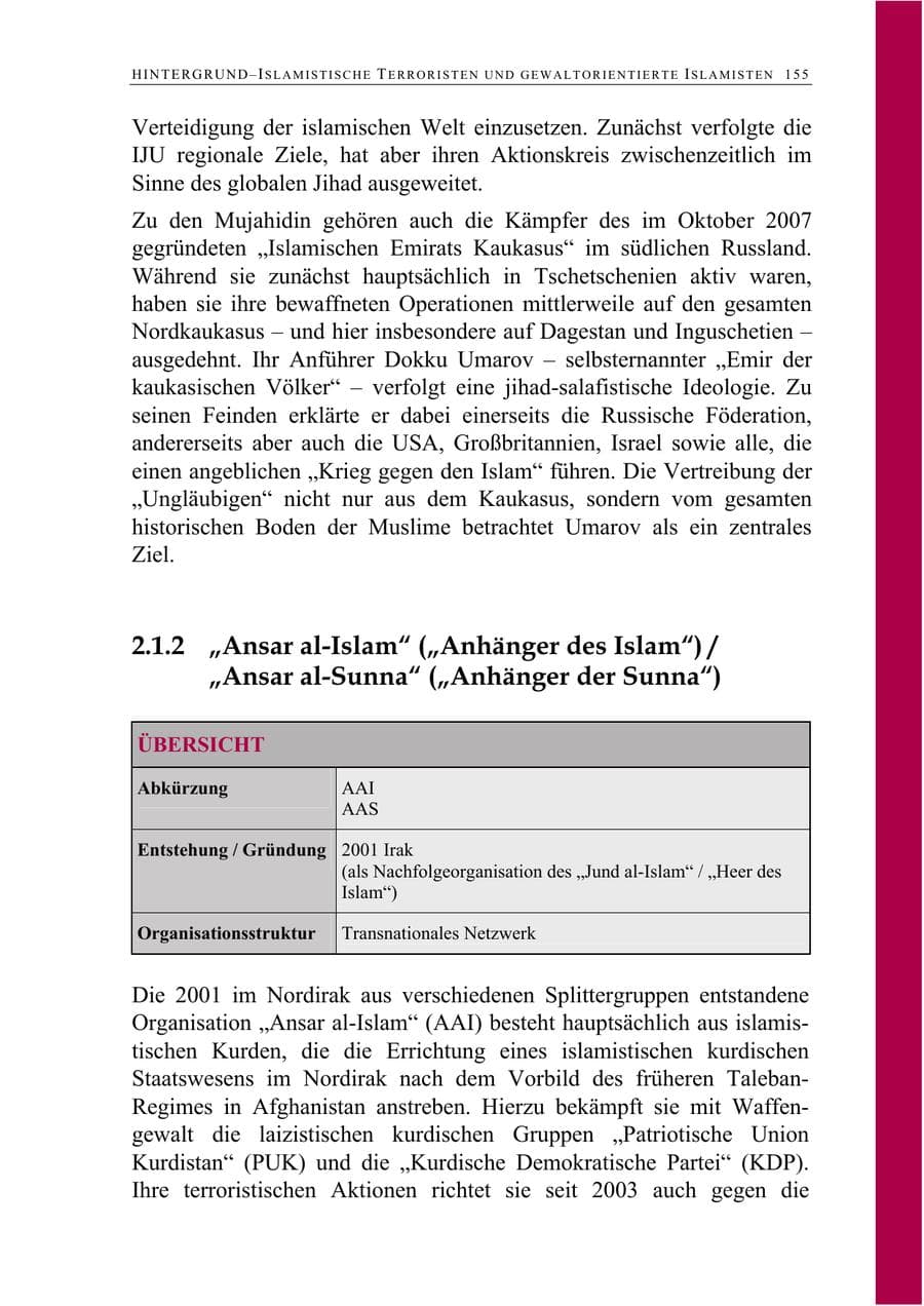 Seite 168 des Verfassungsschutzbericht 2008 Berlin