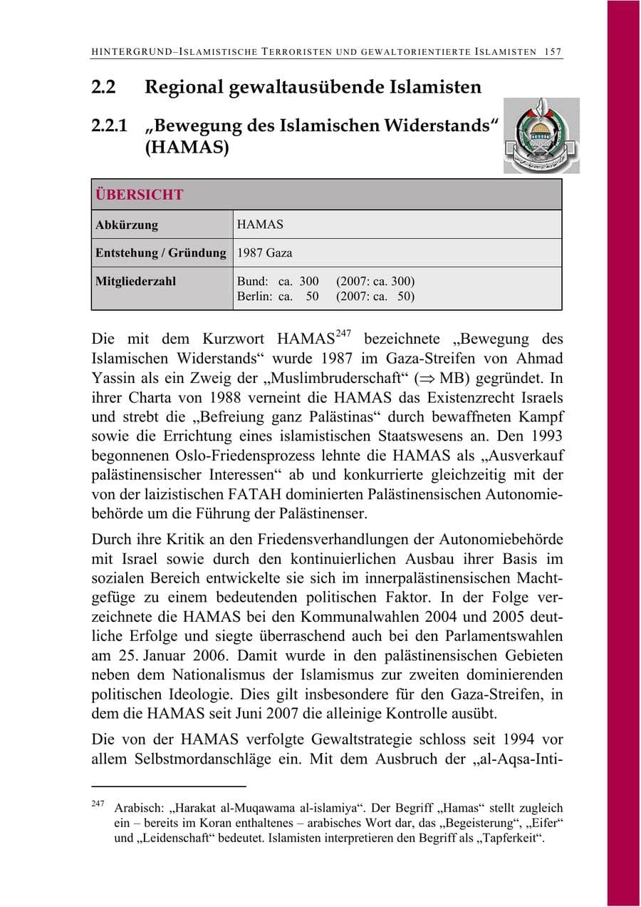 Seite 170 des Verfassungsschutzbericht 2008 Berlin
