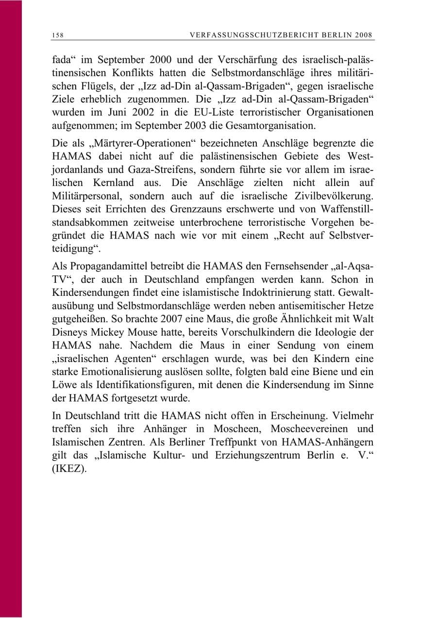 Seite 171 des Verfassungsschutzbericht 2008 Berlin
