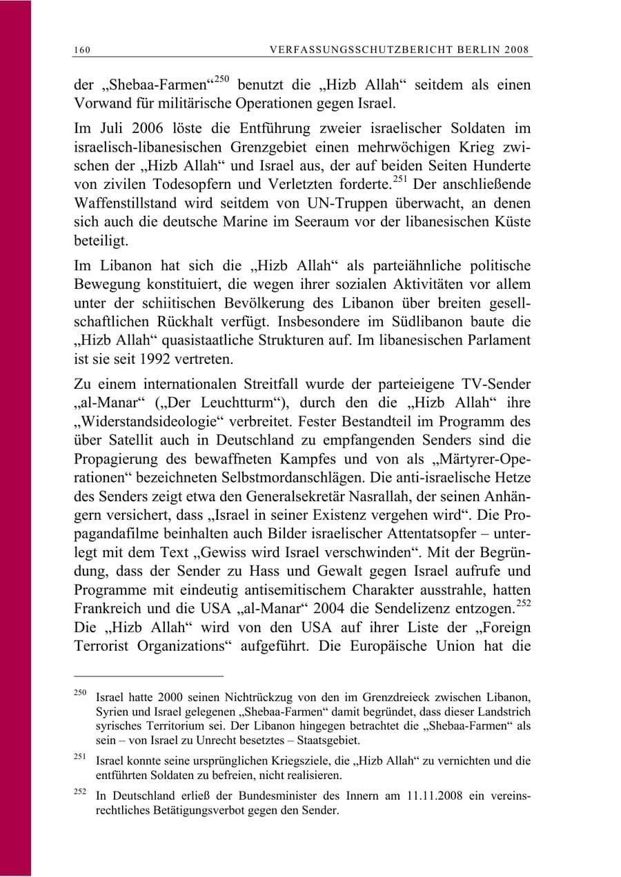 Seite 173 des Verfassungsschutzbericht 2008 Berlin