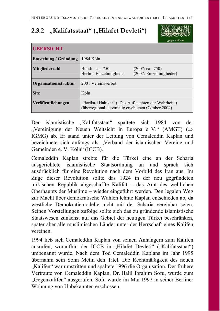 Seite 176 des Verfassungsschutzbericht 2008 Berlin