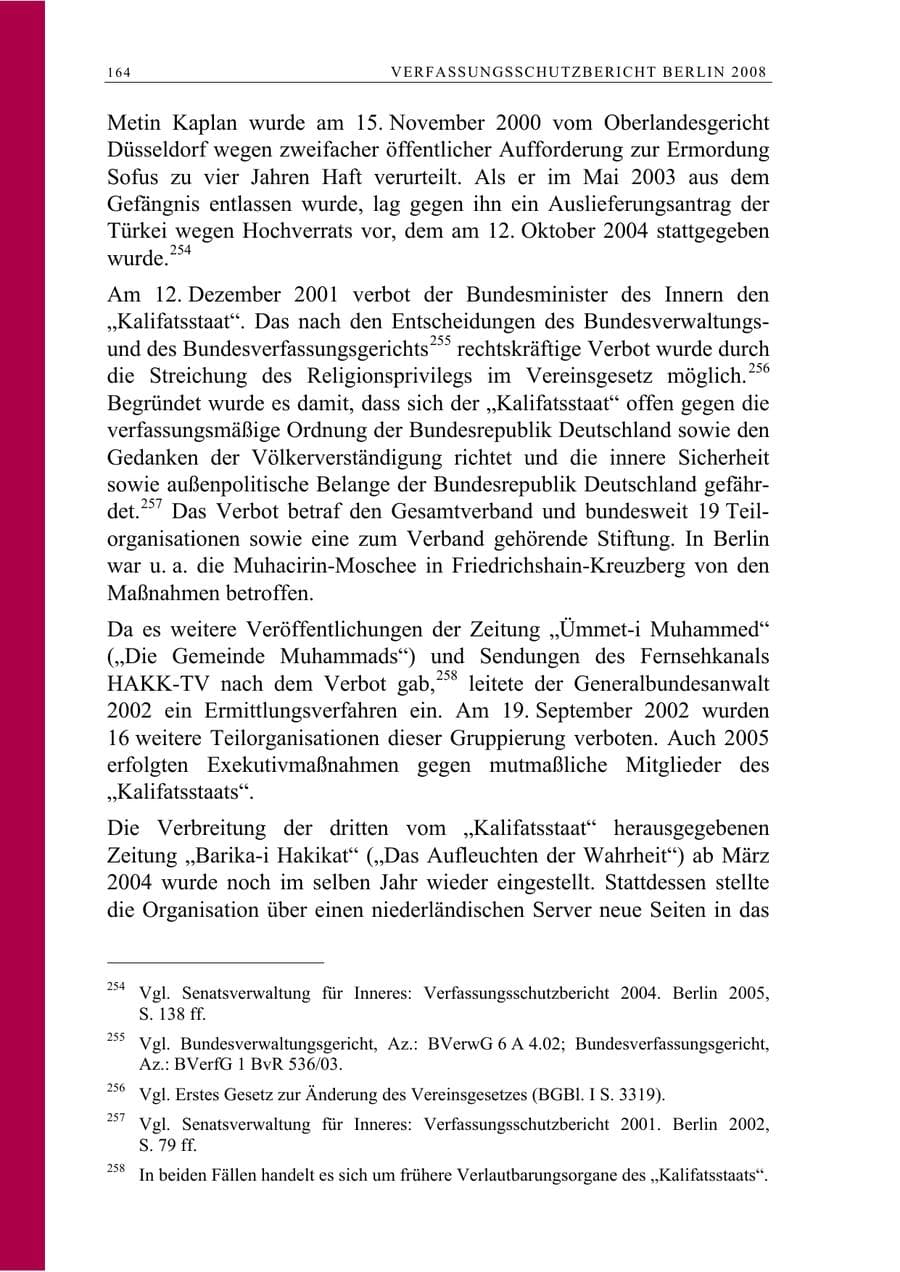 Seite 177 des Verfassungsschutzbericht 2008 Berlin