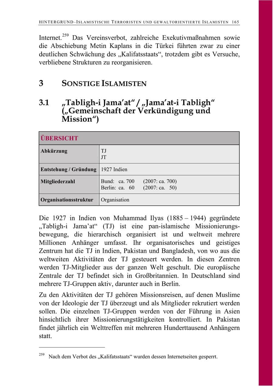Seite 178 des Verfassungsschutzbericht 2008 Berlin