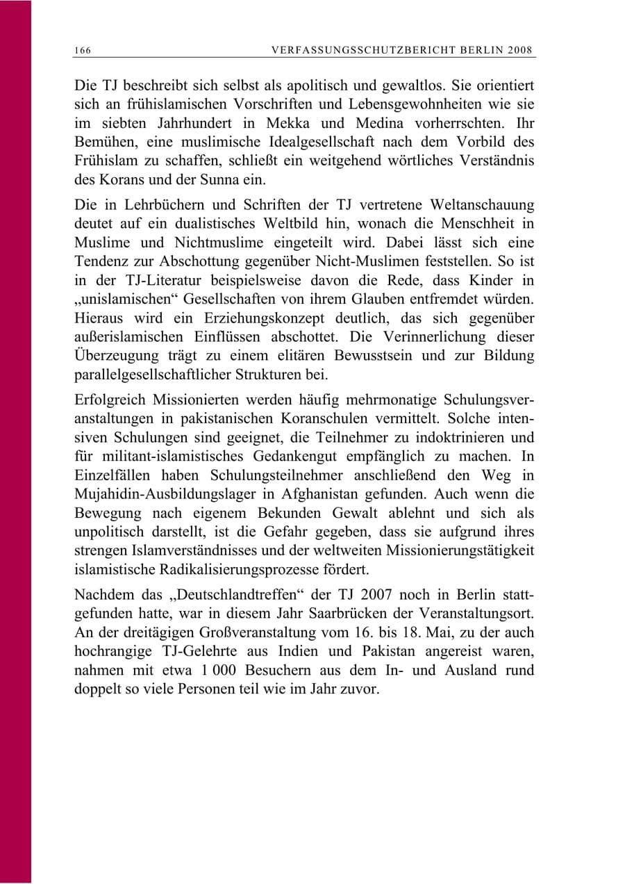 Seite 179 des Verfassungsschutzbericht 2008 Berlin