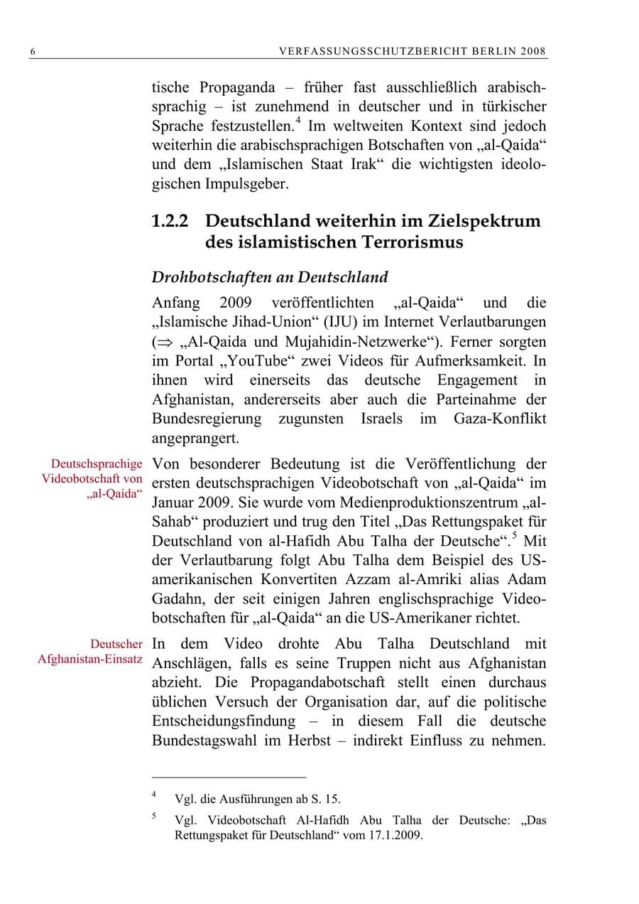 Seite 19 des Verfassungsschutzbericht 2008 Berlin