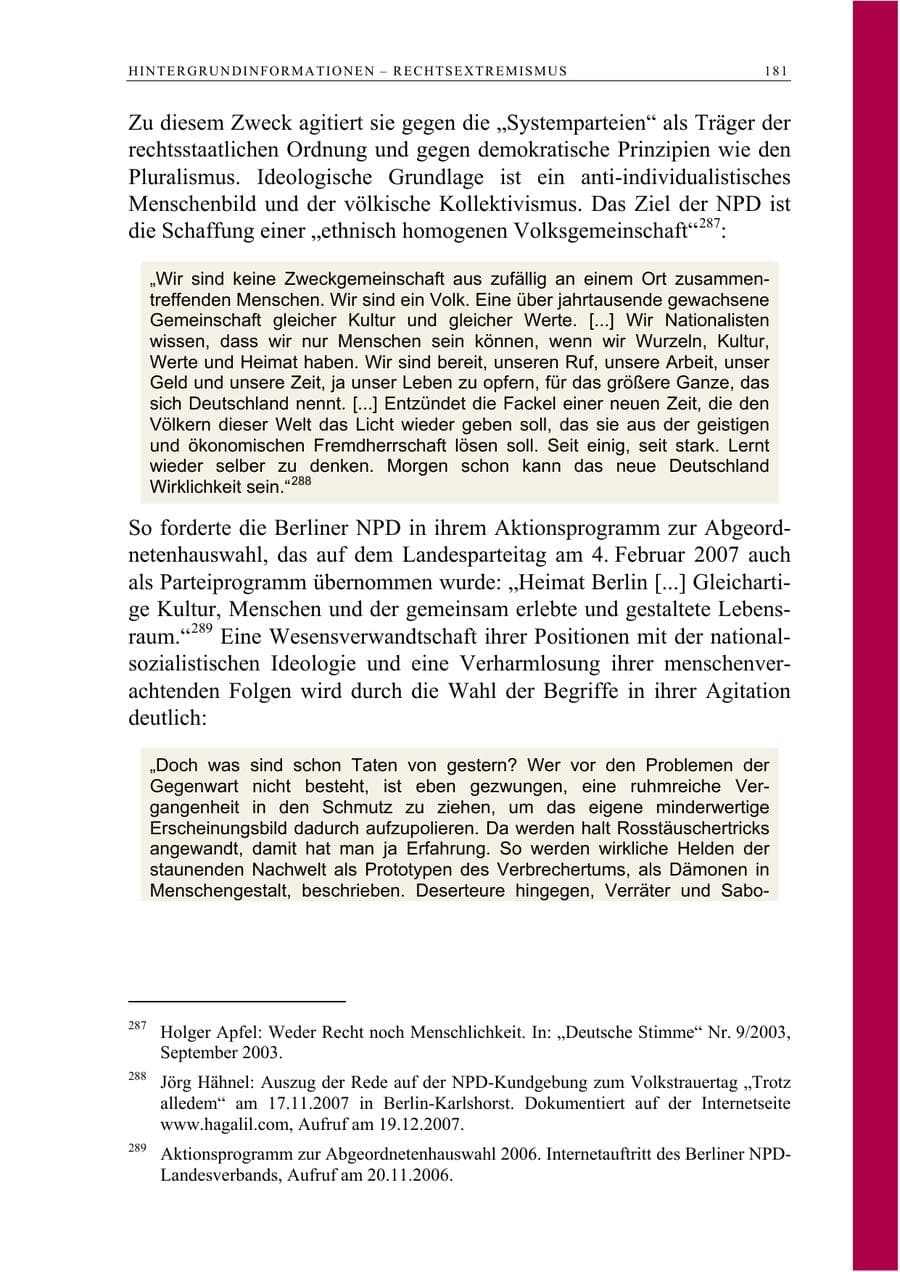Seite 194 des Verfassungsschutzbericht 2008 Berlin