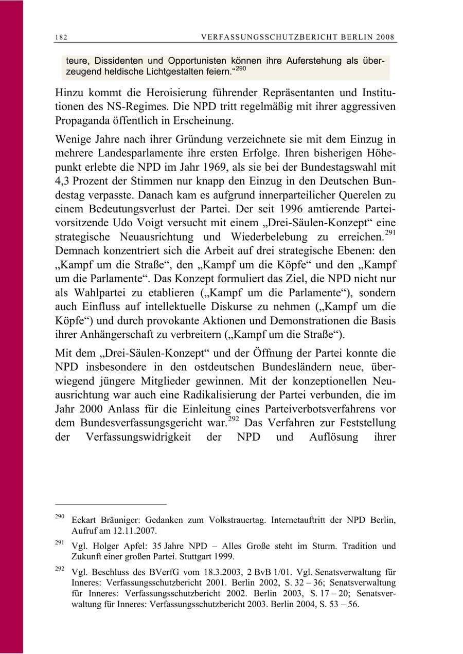 Seite 195 des Verfassungsschutzbericht 2008 Berlin