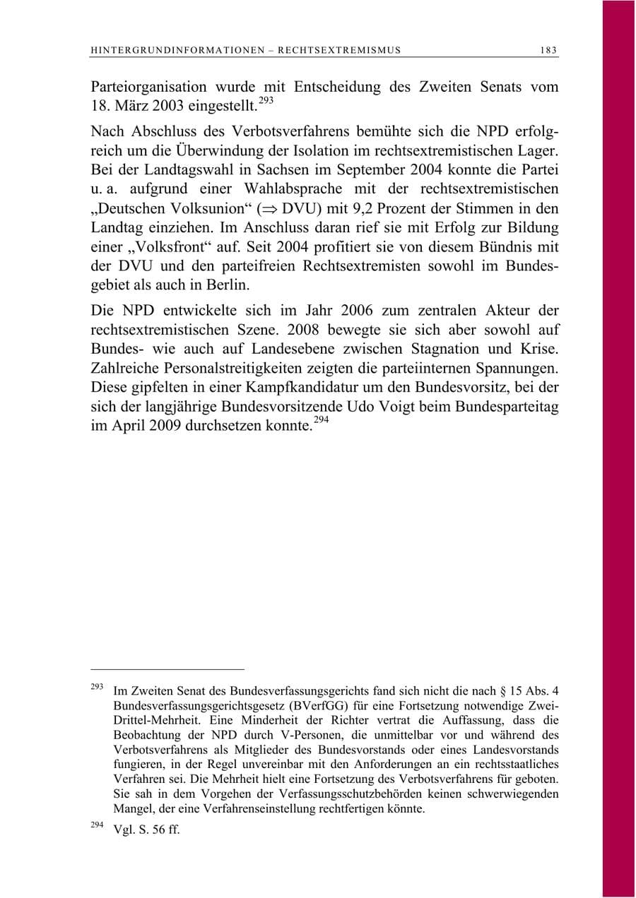 Seite 196 des Verfassungsschutzbericht 2008 Berlin