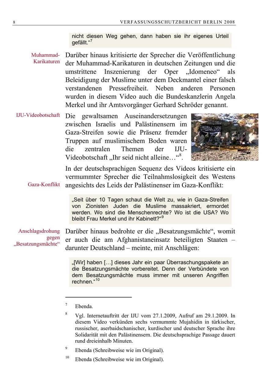 Seite 21 des Verfassungsschutzbericht 2008 Berlin