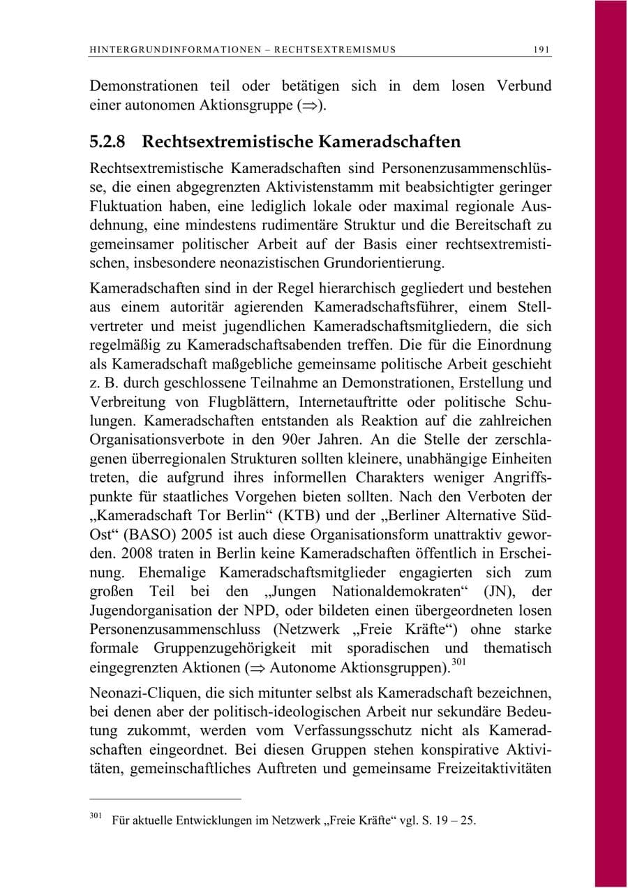 Seite 204 des Verfassungsschutzbericht 2008 Berlin
