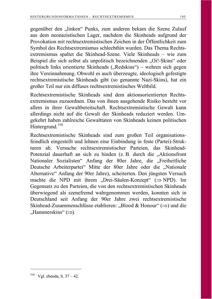 Seite 208 des Verfassungsschutzbericht 2008 Berlin